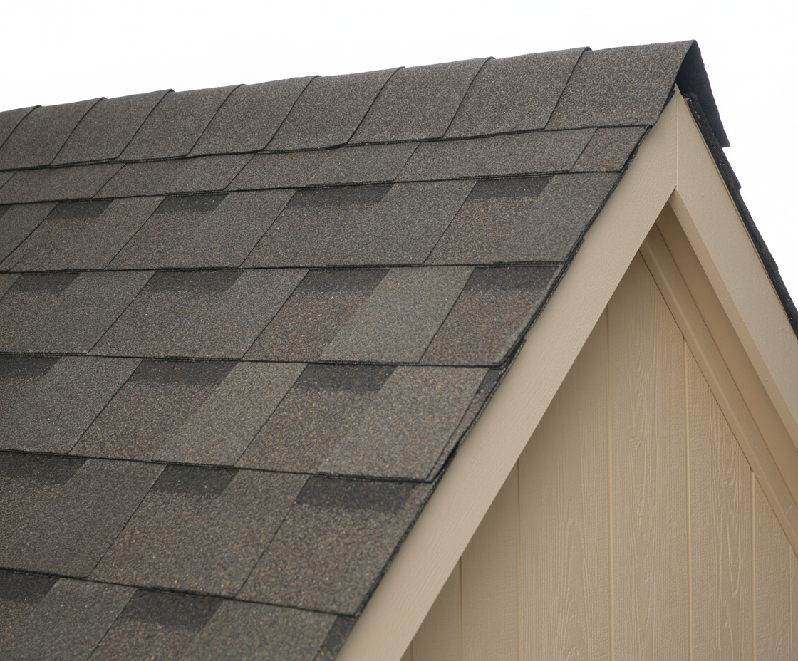 Beige house with Brown roof