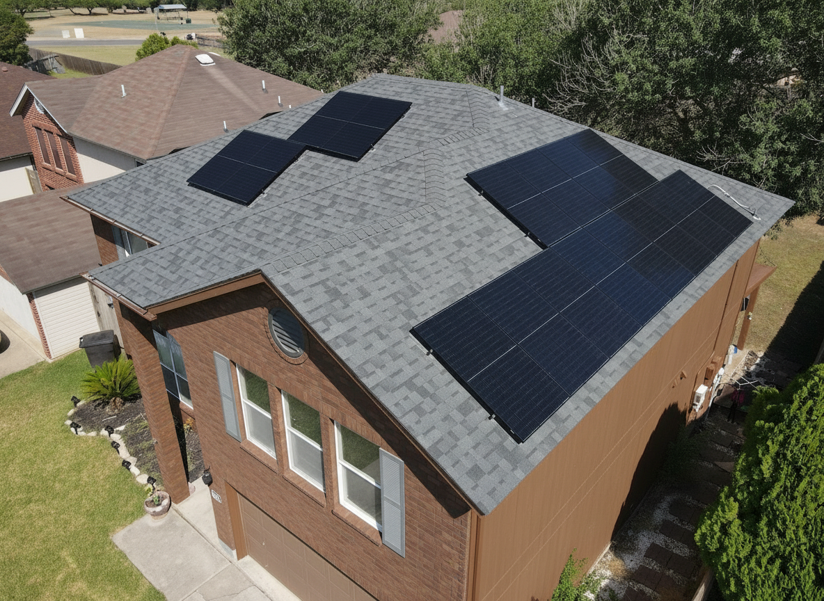 Brown house with Charcoal roof using Duration Estate Gray