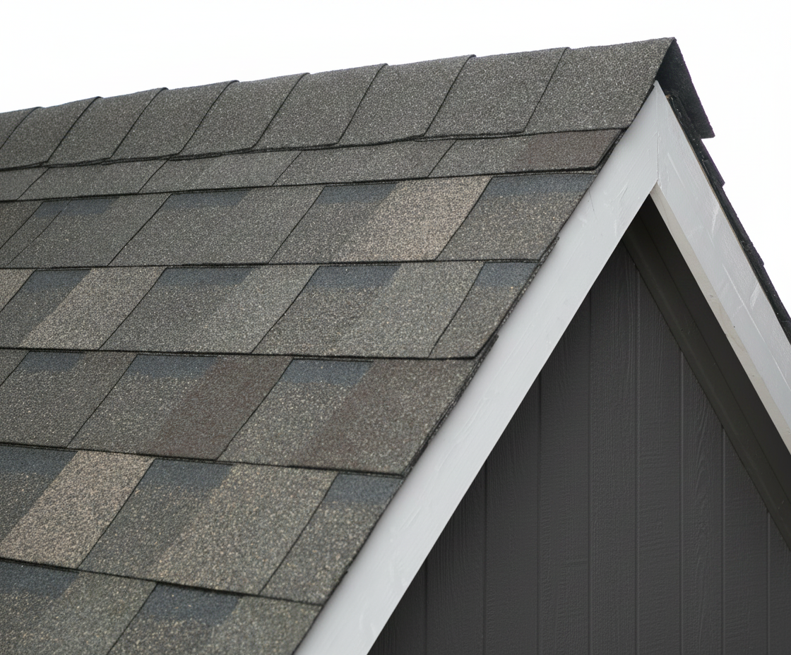 Dark Gray house with Weathered Wood roof