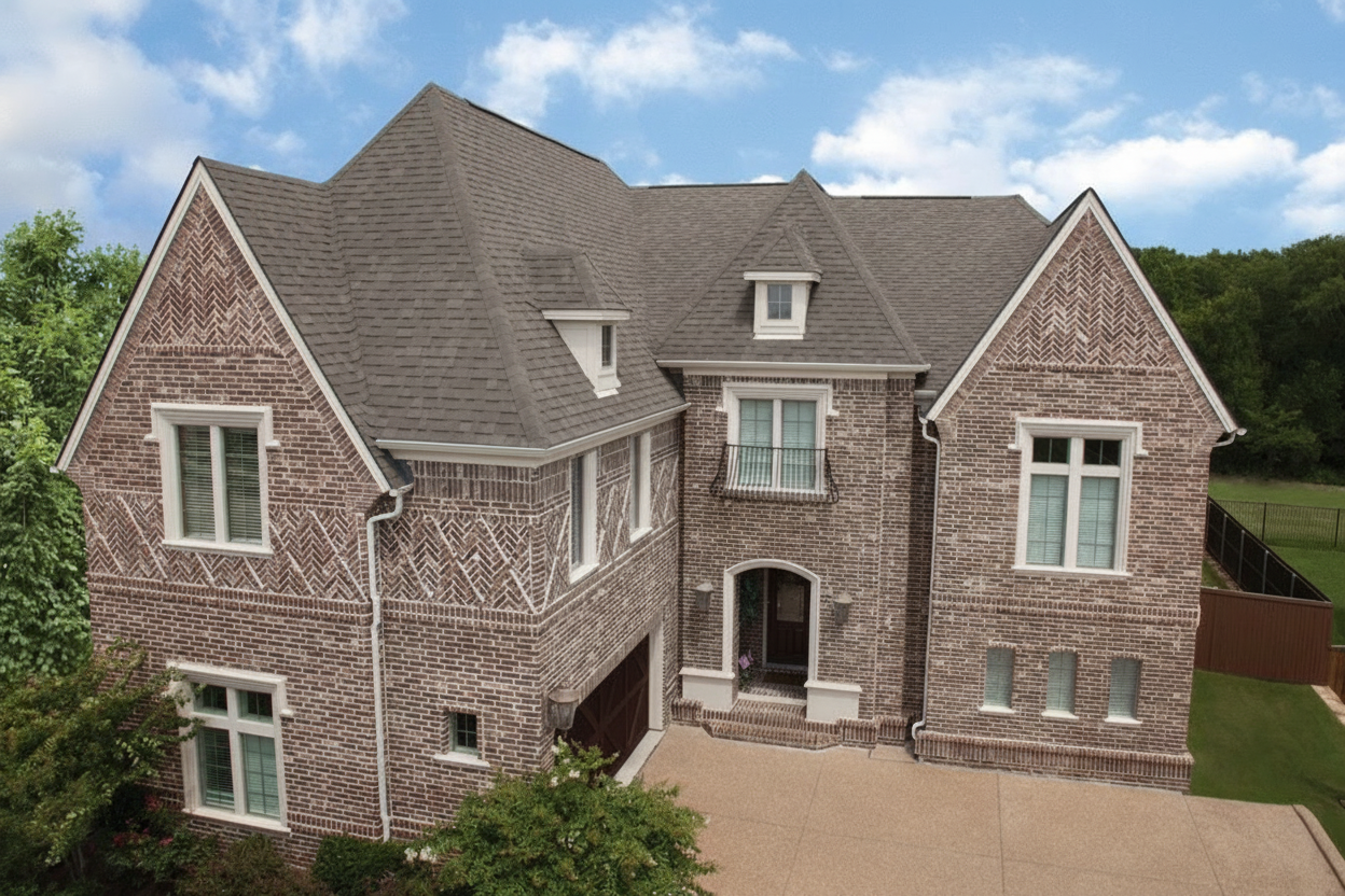 Gray house with Weathered Wood roof using Legacy Weathered Wood