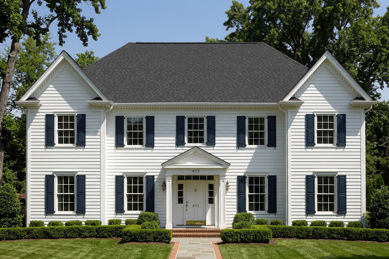 Colonial with Black roof