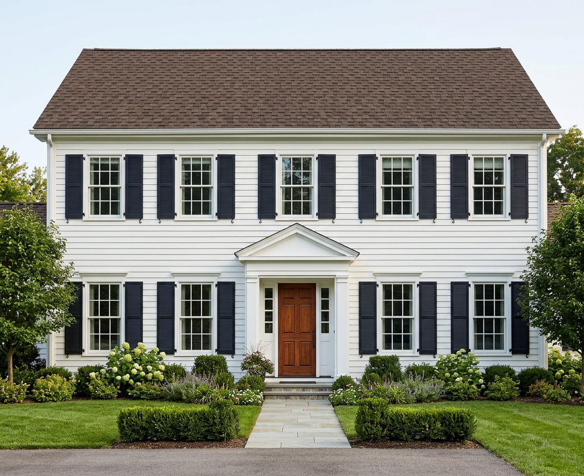 Colonial with Brown roof