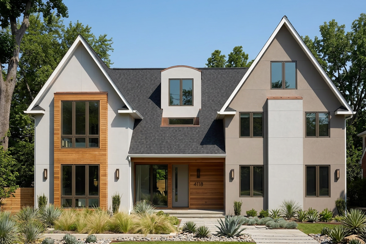 Contemporary with Black roof