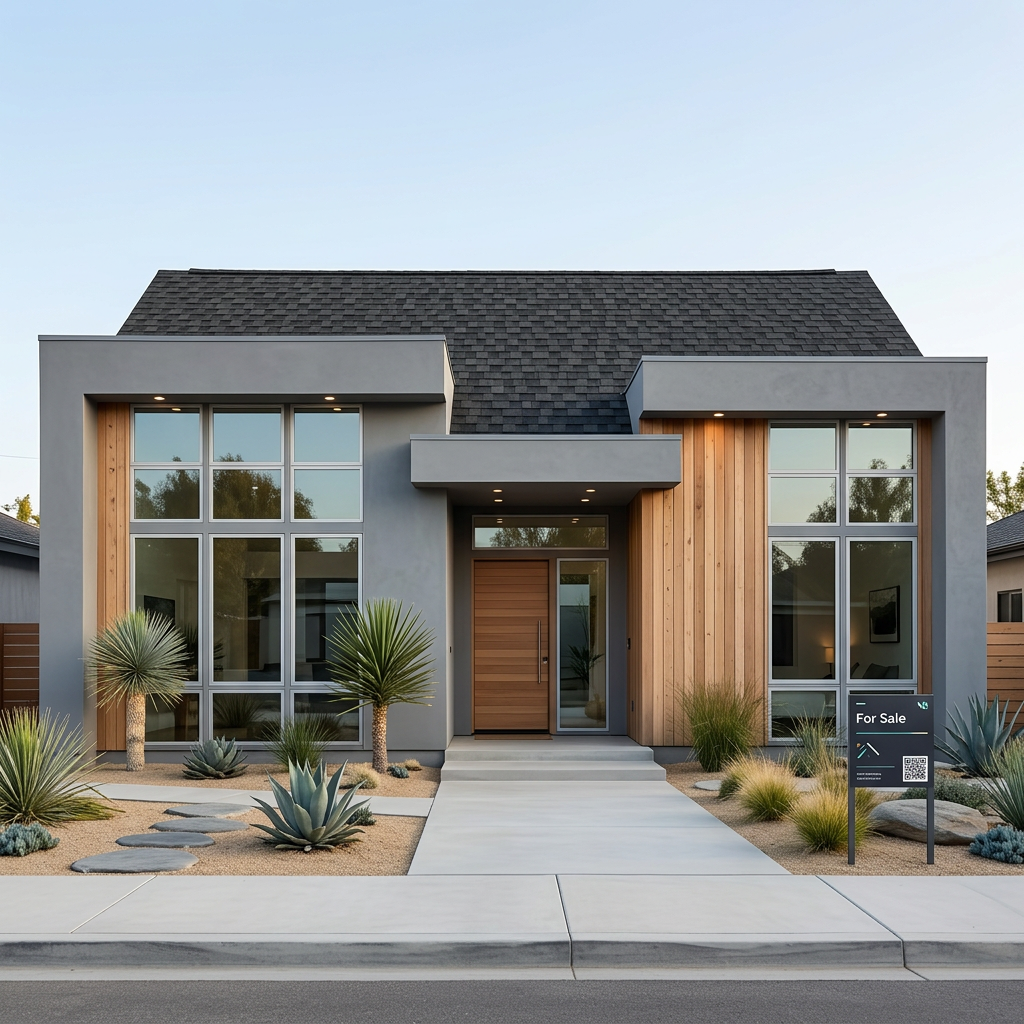 Contemporary home with Black roof -- IKO Royal Estate Shadow Slate (front)