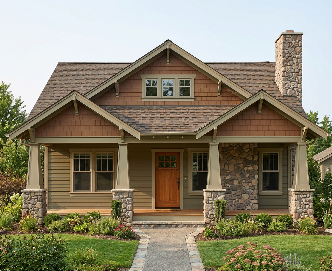 Craftsman with Brown roof