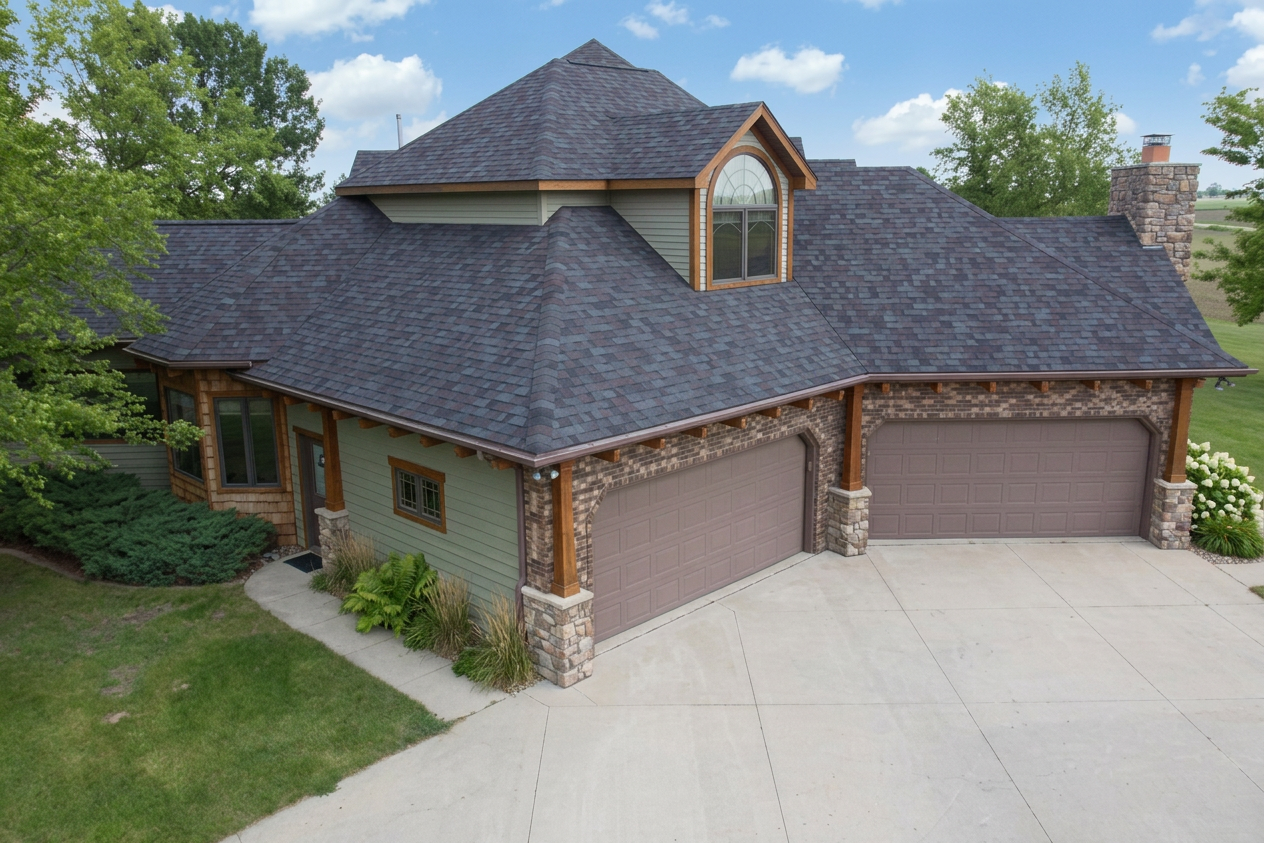 Craftsman home with Charcoal roof -- Malarkey Legacy Black Oak (right-34)