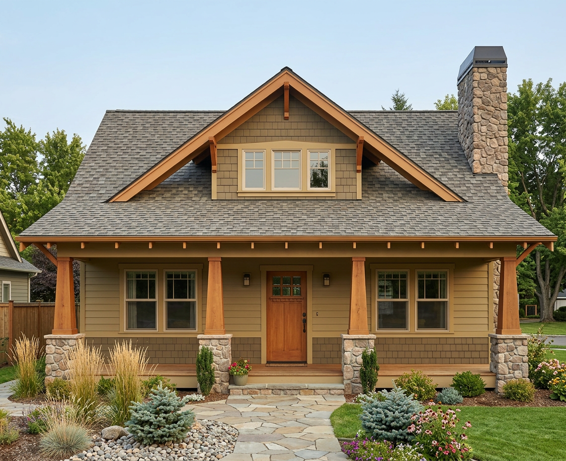 Craftsman with Weathered Wood roof