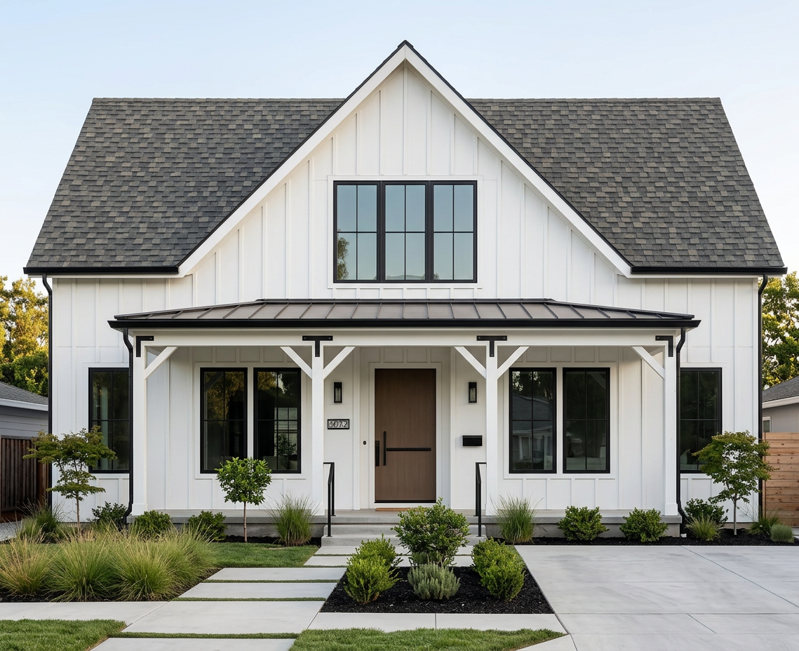 Modern Farmhouse with Weathered Wood roof