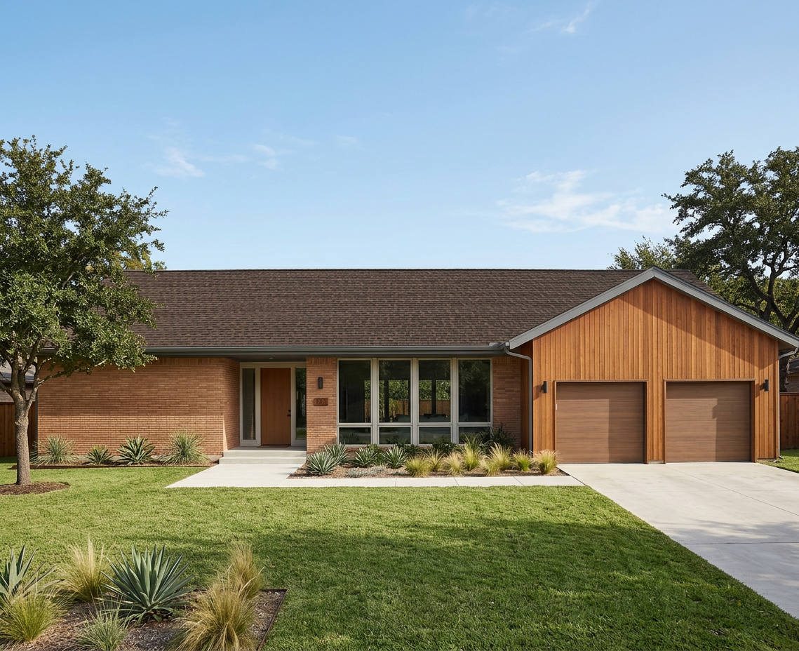 Ranch with Brown roof
