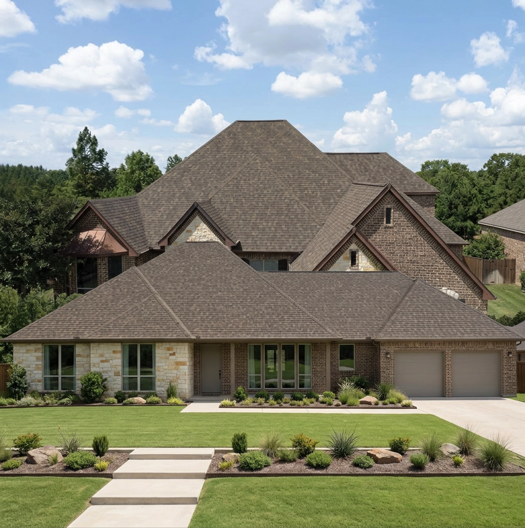 Ranch home with Charcoal roof -- IKO Dynasty Cornerstone WWD (front)