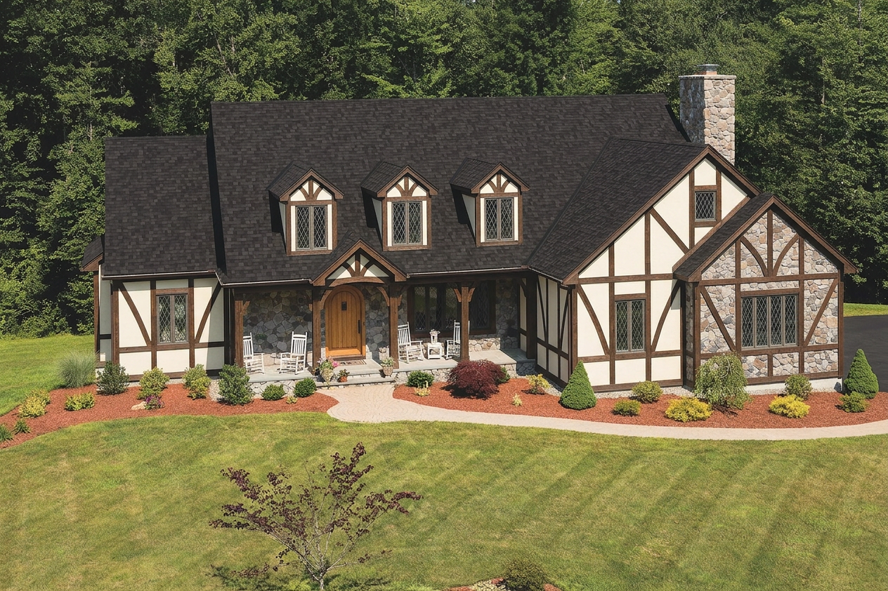 Tudor home with Black roof -- IKO Cambridge Dual Black (right-34)