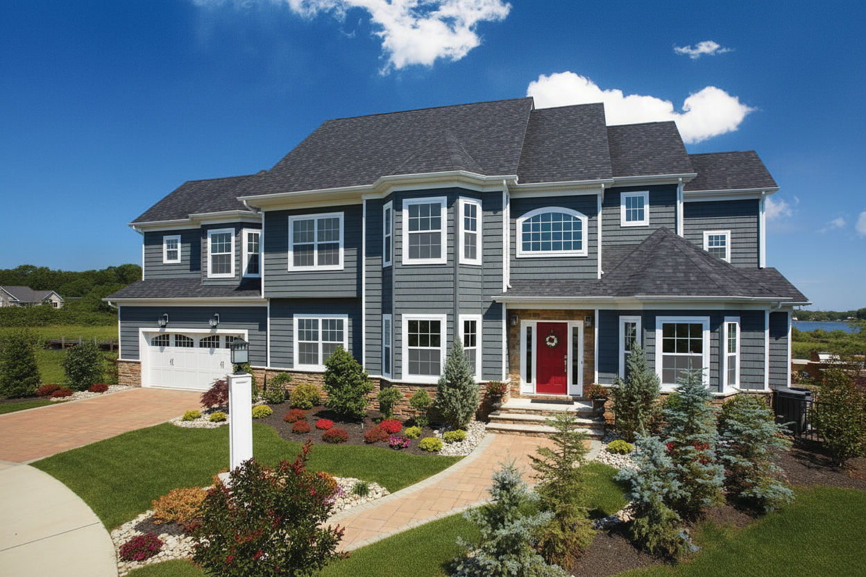 Florida home with Landmark Pro Max Def Pewter roof