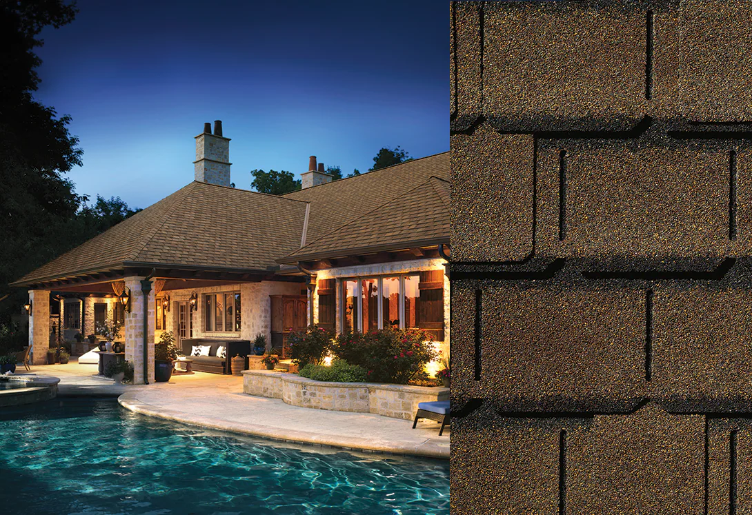 Home with GAF Camelot II Camelot Ii Barkwood roof